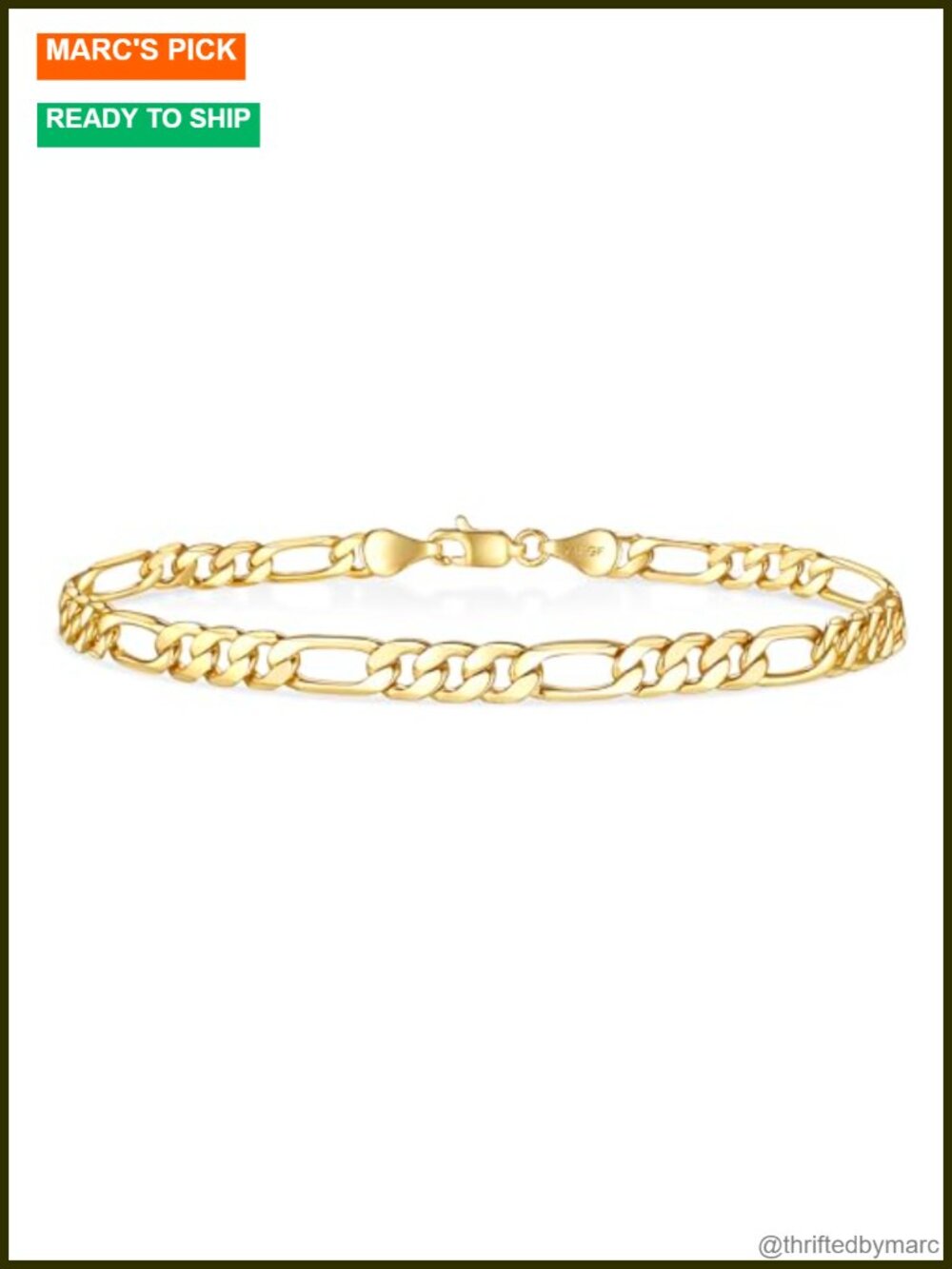 14K Gold Figaro Link Bracelet Men Women Diamond-Cut Chain Dainty Gift 6mm